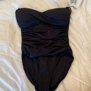 La Blanca strapless black one piece bathing suit